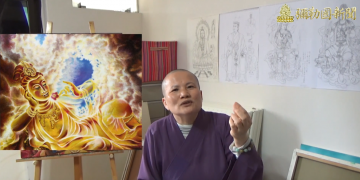 從生活參悟神佛智慧 彌智開談《拈花微笑 自在如來》畫作